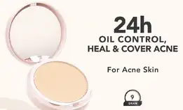 Sea Makeup Acne Cover & Smooth Two Way Cake Pressed Powder And Matte Bedak Padat Compact Powder With