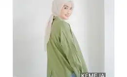 Atasan Wanita Kemeja Flowing Lengan Panjang