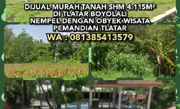 Dijual Murah Tanah Shm 4.115m² Di Tlatar Boyolali. Nempel Dengan Obyek Wisata Pemandian Tlatar. 