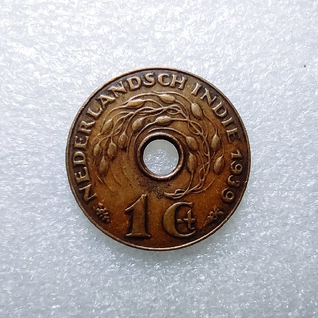 Koin Kuno Bolong 1 Cent Nederlandsch Indie 1939