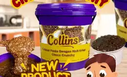 Collins Dip Glaze Choco Crunchy Chocolate Pasta Saus Saos Selai Olesan Coklat Cokelat Soklat Jam Den