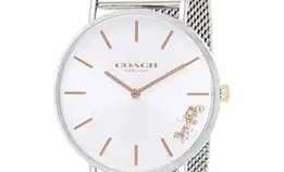 Jam Tangan Coach Women Perry Grey Ip Steel Mesh Bracelet Watch (C14503124) 