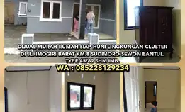 Rumah Murah Siap Huni T45/89 Lingkungan Cluster Di Jl. Imogiri Barat Km.8 Sudimoro Sewon Bantul Diy