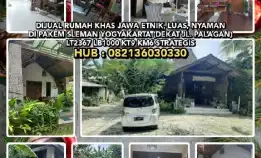 Dijual Rumah Khas Jawa Etnik Luas Nyaman Di Pakem Sleman Yogyakarta(Dekat Jl.Palagan)Lt2367 Lb1000