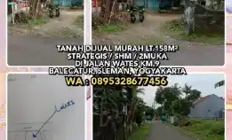 Dijual Tanah Strategis 2muka Lt158m² Di Jl. Wates Km.9 Balecatur Sleman Yogyakarta.Wa:0895328677456*