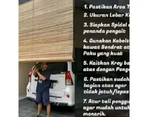 Tiray Bambu Kerey Sawit Outdor Ukuran 2mx2m Plus Tali Penggulung