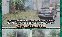 Dijual Tanah Di Yogyakarta Shm L1200m².Murah & Strategis Pinggir Jalan Aspal.Wa: 081212821138* 