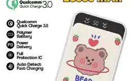 Powerbank 20000 Mah Cute Mini Kartun Mirror Screen Digital Display Powerbank External Battery Pack