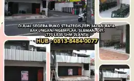 Dijual Ruko Strategis Tepi Jalan Raya Bakungan, Ngemplak, Sleman, Diy.Lt75 Lb35 Shm 2lantai.