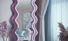 Cermin Aesthetic / Cermin Estetik / Irregular Wavy Mirror / Standing Mirror Aesthetic / Standing Mir