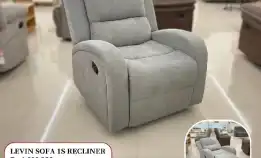 Selma Levin Sofa Recliner 1 Seater Grey - Cream