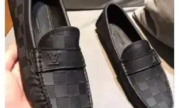 Sepatu Loafers Pria Louis Vuitton Lv Black Lv3201 Black Damier Infini