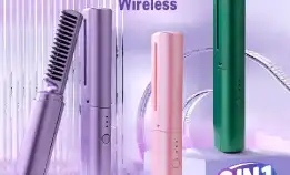 Sisir Pelurus Rambut Listrik 2 In 1 Pelurus Rambut Isi Ulang Pemanas Panas Sisir Pengeriting Styler 