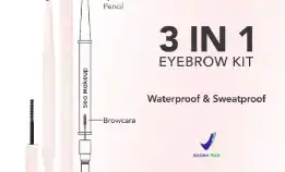 Sea Makeup Browshow Eyebrow Trio Kit Pensil Alis 3in1 Waterproof Tahan Air With Spoolie And Browcara