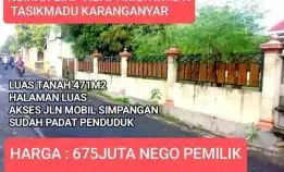 Rumah 471m2 Di Timur Mts N Tasikmadu Karanganyar 