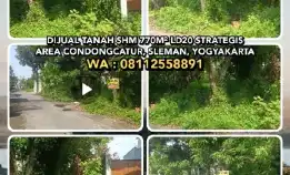 Dijual Tanah Shm 770m² Ld20 Strategis Area Condongcatur, Sleman, Yogyakarta.Wa: 08112558891>