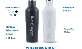 Tumbler Custom Viral Stainless Laser Grafir Souvenir/Promosi Murah Cetak Nama/Logo/Karakter