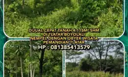 Dijual Murah Tanah 4.115m² Shm Di Tlatar Boyolali. Posisi Nempel Dengan Obyek Wisata Air Tlatar.