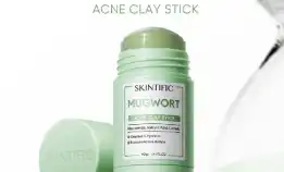 SKINTIFIC Mugwort Acne Clay Stick Masker Wajah Travel Friendly for Kulit Sensitif 40g