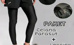 Paket Celana Parasut Olahraga / Paket Celana Parasut + Legging Panjang