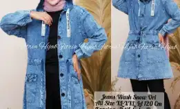 Jaket Parka Jeans Jumbo Wanita Ori - Dmn