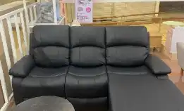 Selma Liverton Sofa L Recliner Kulit - Hitam