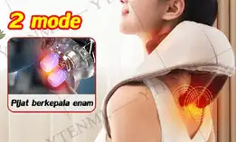 【Kompres Panas + Beberapa Mode】 Enam Kepala Pijat Pemijat Leher Alat Pijat Bahu Pijat Bahu Trapezius