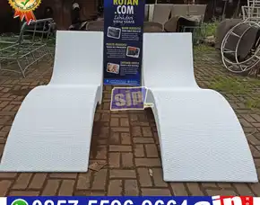 Jual Sunbed Rotan Sintetis Model Lengkung