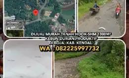 Dijual Murah Tanah Hook Shm 1300m² Kebun Durian Di Boja, Kab. Kendal.Wa:082225997732