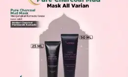 Azrina Pure Charcoal Mud Mask - Masker Wajah Brightening Wanita Pria Untuk Mengangkat Komedo Dan Men