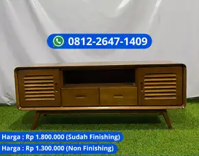 Meja Tv Jati Ukiran Detail Khas Jawa