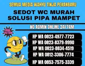 Sedot Wc Dan Perawatan Pipa Air Mampet Pekanbaru