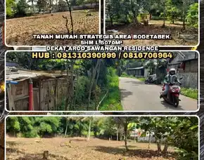 Tanah Murah Strategis Area Bodetabek.Shm 5070m² Dekat Arco Sawangan Residence.H: 081316390999 / 0816