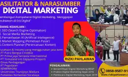 Handal 0858-9587-9128 Motivator Narasumber Digital Marketing Bnsp Dinas Pariwisata Binjai Yogyakarta Bogor Bandung Depok Tangerang Rizki Pahlawan