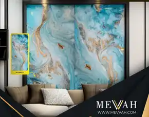 (Mevvah) Wall Panel Marble Biru Di Sambas