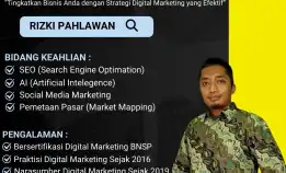 Berpengalaman 0858-9587-9128 Coach Narasumber Digital Marketing Bnsp Dinas Perindustrian & Perdagangan Way Kanan Cirebon Rizki Pahlawan