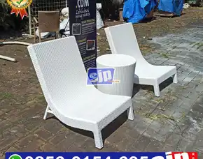 Pengrajin 1 Set Sunbed Buntung Kursi Kolam Renang Model Buntung Rotan