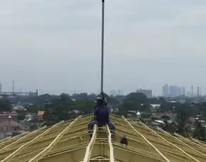 Tiang Tower Triangle Penangkal Petir Cisolok Sukabumi