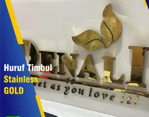 Plang Huruf Timbul Stainless Gold Mirror 0877 7723 2025