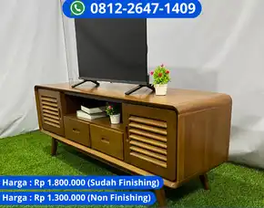 Buffet Tv Jati Finishing Natural Light Brown