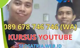 Kursus Youtuber Jakarta, Terbukti Menghasilkan ! 089678746746 Lifetime