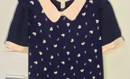 Blouse Navy Love Mix Cantik Wanita