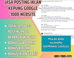 Jasa Sebar Iklan Kepung Google 1000 Plus Website Palembang (O851 7999 2373)