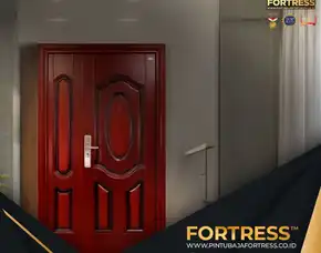 (Fortress) Pintu Rumah Dari Besi Motif Kayu Di Palu