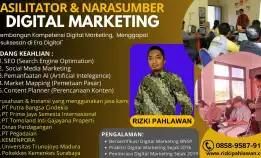 Trainer Bnsp 0858-9587-9128 Instruktur Narasumber Digital Marketing Bnsp Dinas Komunikasi & Informatika Wonogiri Batam Rizki Pahlawan