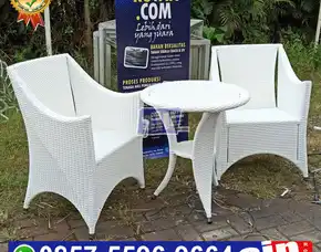 085755969664, Kursi Teras Rotan Sintetis Anyamaman Biasa Rangka Besi Dilapisi Anti Karat