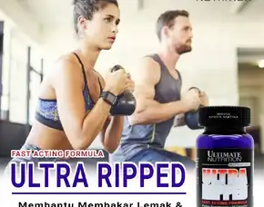 Ultra Ripped Original 30 Kapsul Suplemen Pembakar Lemak Pembentuk Otot Tubuh