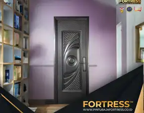 (Fortress) Pintu Besi Minimalis 2 Pintu Terbaru Motif Kayu Di Palu