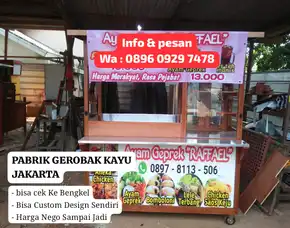 Produsen Jual Rental Sewa Gerobak Mie Ayam Bakso Kayu Murah Terdekat Minimalis Jakarta