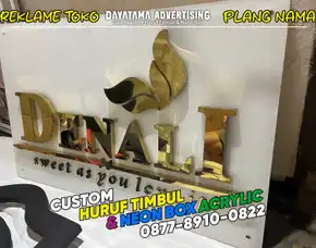 Huruf Timbul Stainless Gold - Mewah Dan Professional